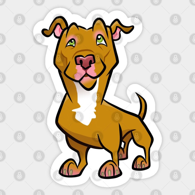 Red Pit Bull Sticker by binarygod